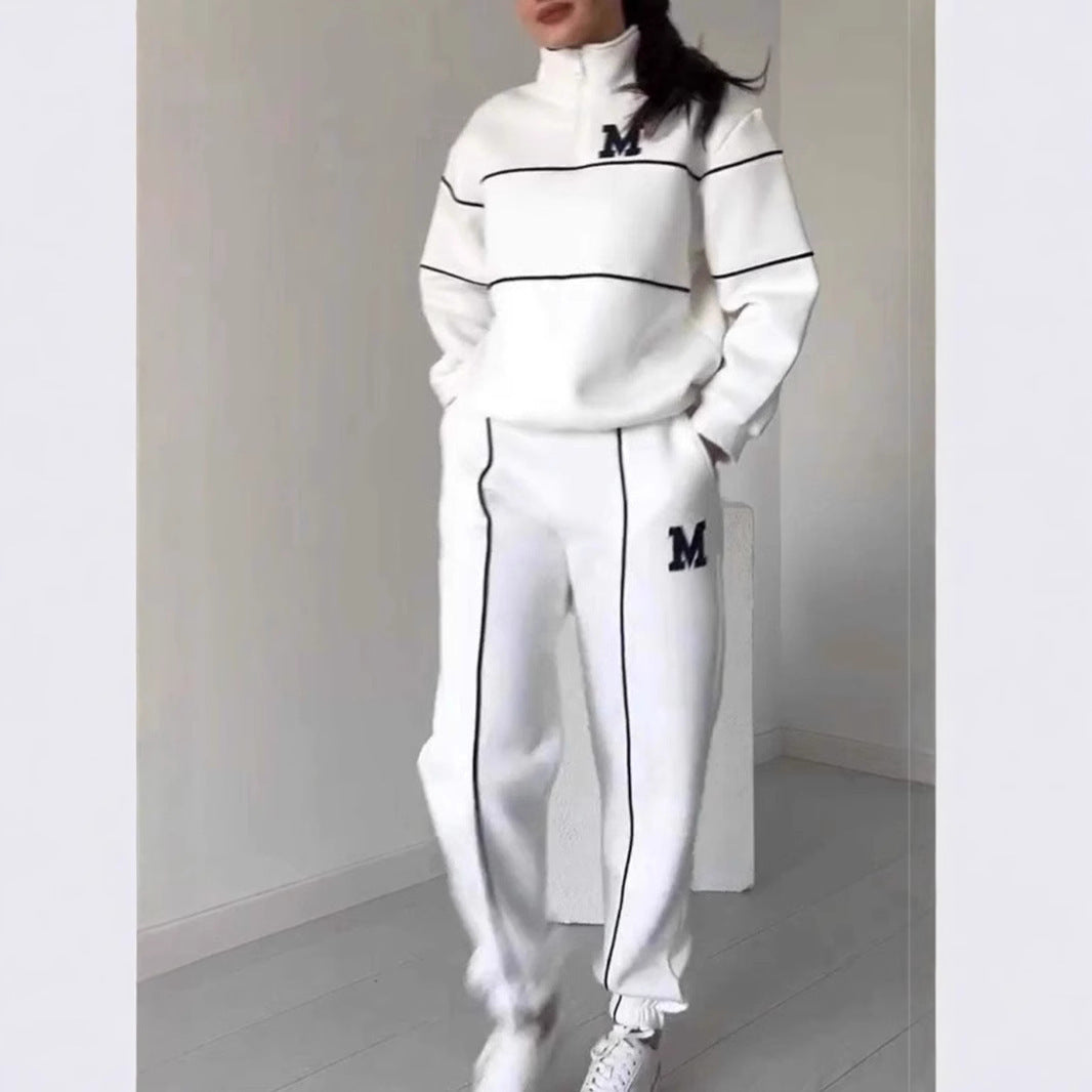 2-piece hoodless sweatshirt for sets loose fashion sweatpants with pockets