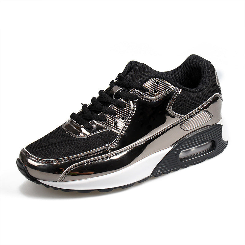 Breathable Women's Sports Flat Shoes Gold Slip On Air Cushion Shoes