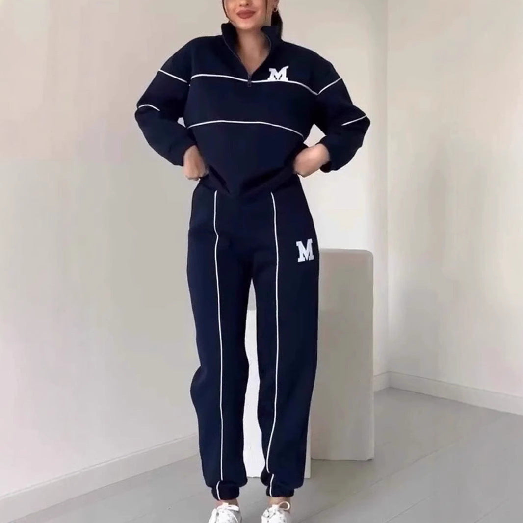 2-piece hoodless sweatshirt for sets loose fashion sweatpants with pockets