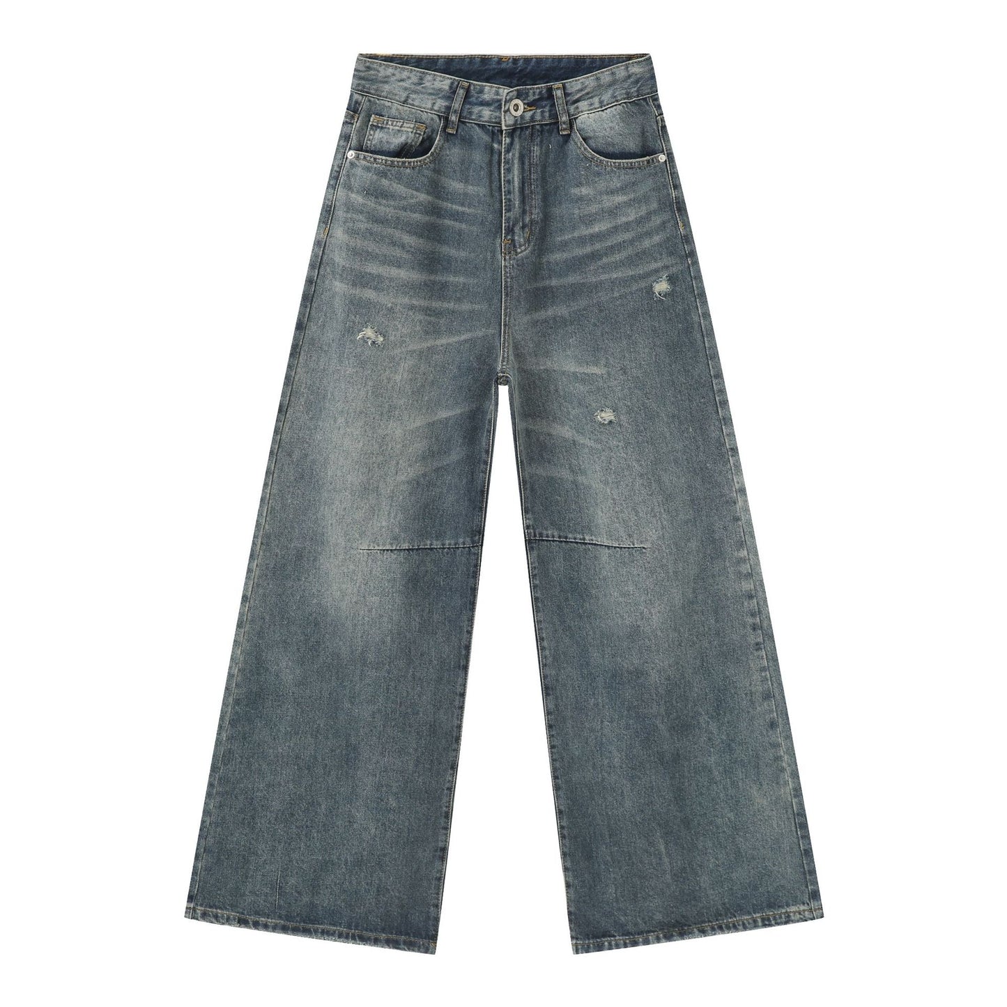 Fashion Retro Washed Worn Jeans Men