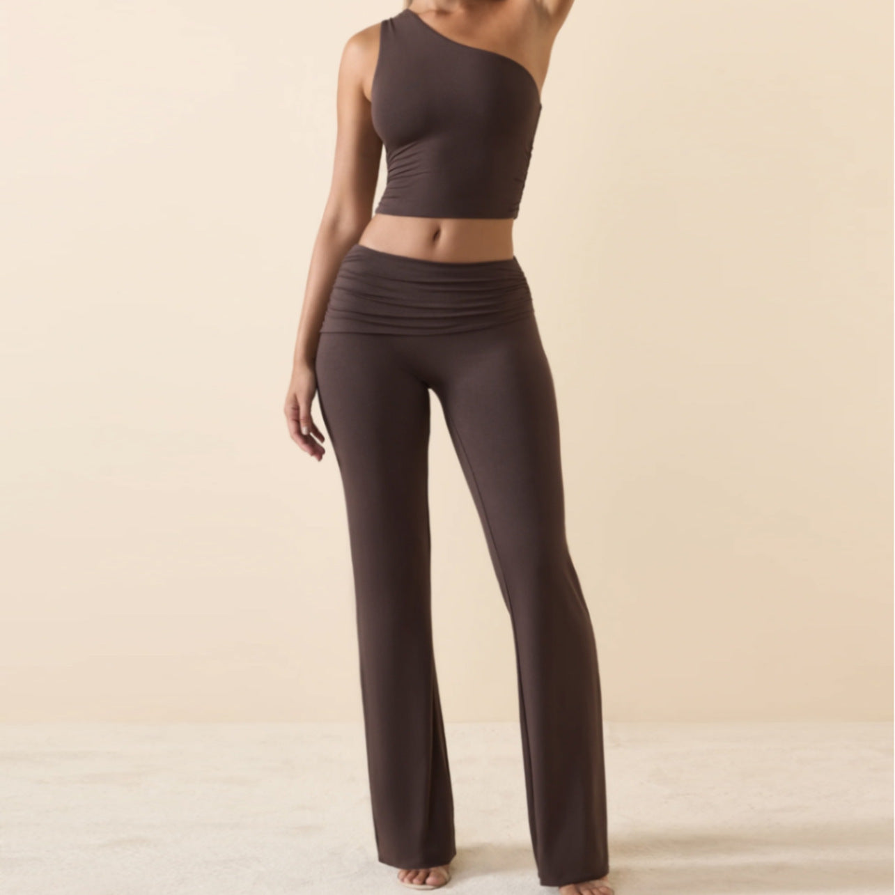 Oblique Shoulder Sexy Sports Breathable Slimming Suit
