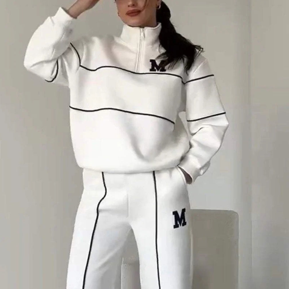 2-piece hoodless sweatshirt for sets loose fashion sweatpants with pockets